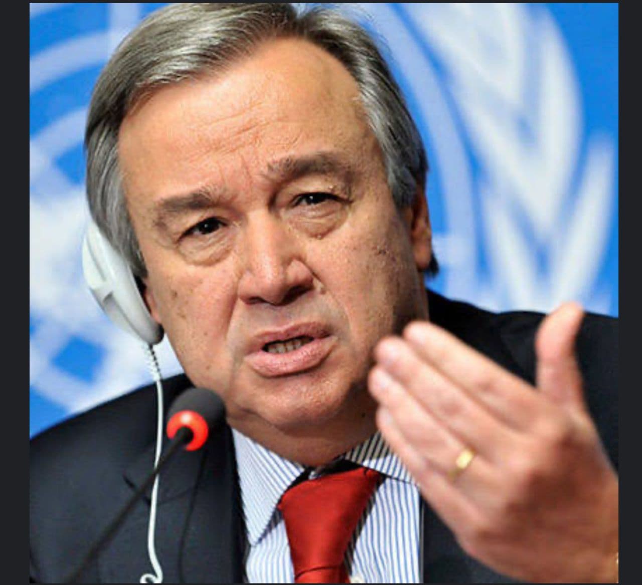 UN CHIEF URGES WORLD LEADERS TO KEEP TWO-STATE SOLUTION 'ALIVE'.