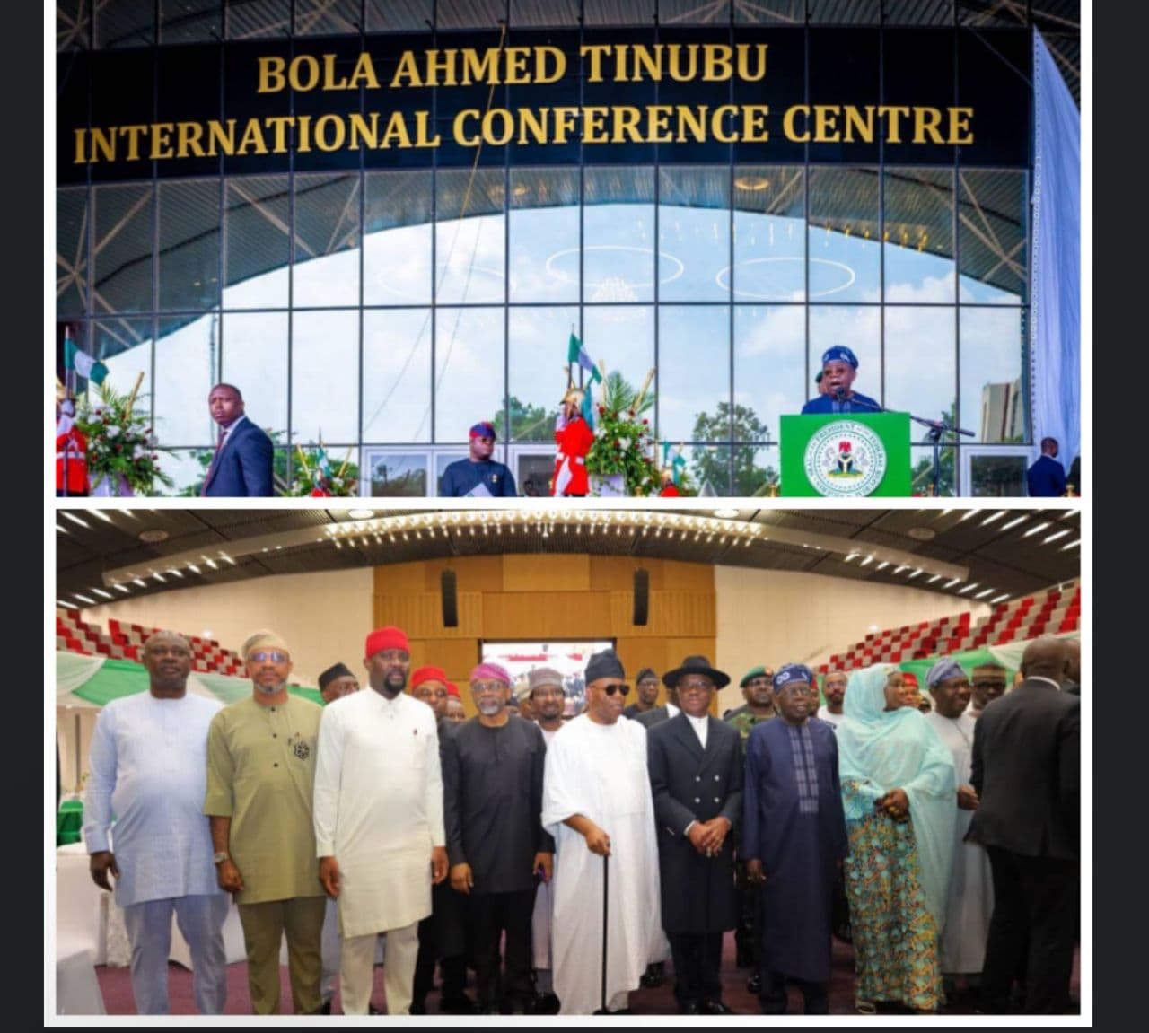 TINUBU COMMISSIONS RENOVATED INTERNATIONAL CONFERENCE CENTRE IN ABUJA.